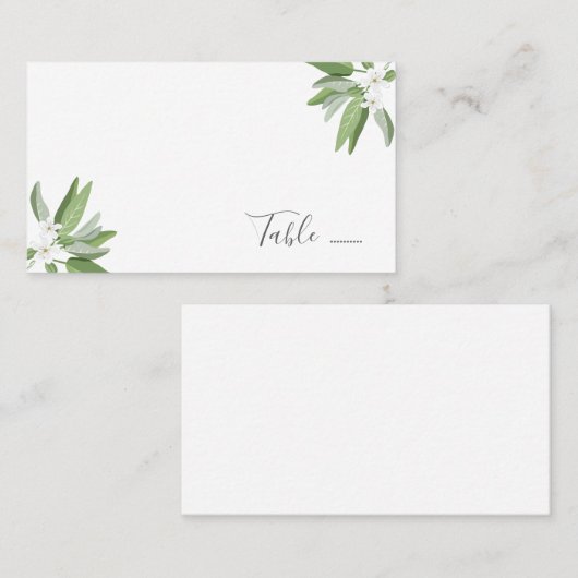 Scarborough Sage Bruiloft Zitplaatsen Kaarten Plaatskaartje (Voorkant / Achterkant)