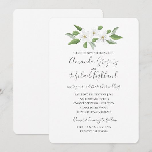 Scarborough Sage Monogram Bruiloft Suite Kaart (Voorkant / Achterkant)