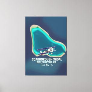 Scarborough Shoal West Filipijnse Zee Kaart Canvas Afdruk