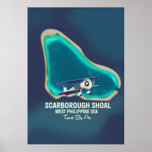 Scarborough Shoal West Filipijnse Zee Kaart Poster