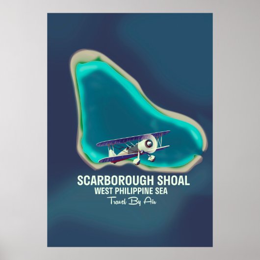 Scarborough Shoal West Filipijnse Zee Kaart Poster (Voorkant)