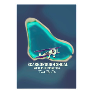 Scarborough Shoal West Philippine Zee Map Foto Afdruk
