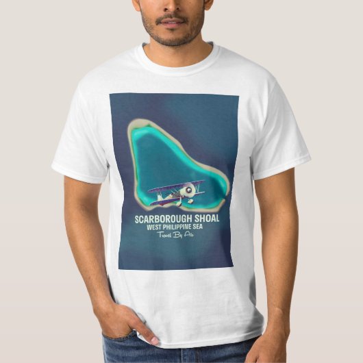 Scarborough Shoal West Philippine Zee Map T-shirt (Voorkant)