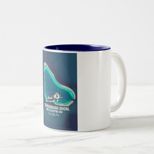 Scarborough Shoal West Philippine Zee Map Tweekleurige Koffiemok (Voorkant rechts)