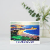 Scarborough strand, Engeland, vintage-reis Briefkaart (Staand voorkant)
