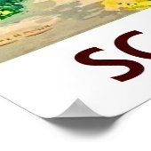 Scarborough strand, landschap, vintage-reis poster (Hoek)