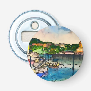 Scarborough Watercolor Button Flesopener