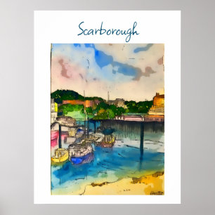 Scarborough Watercolor Poster