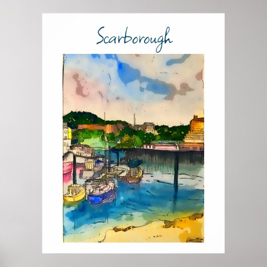 Scarborough Watercolor Poster (Voorkant)