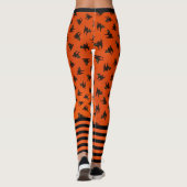 Scardy Cat Black Oranje Halloween Beste kwaliteit Leggings (Achterkant)
