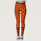 Scardy Cat Black Oranje Halloween Beste kwaliteit Leggings (Voorkant)