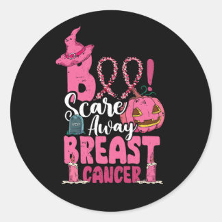 Scare away Borstkanker bewustzijn Pink Ghost Hall Ronde Sticker