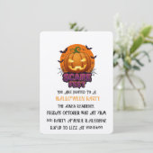 Scare Fest Halloween Party Invitation – Spooky Pum Kaart (Staand voorkant)