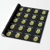 Scare-vocaco Funny Avocado Pun Dark BG Cadeaupapier (Uitgerold)