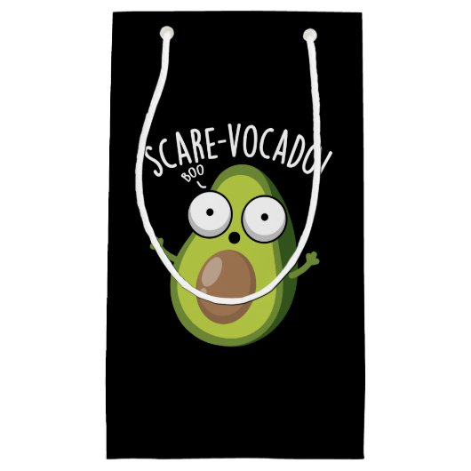 Scare-vocaco Funny Avocado Pun Dark BG Klein Cadeauzakje (Voorkant)