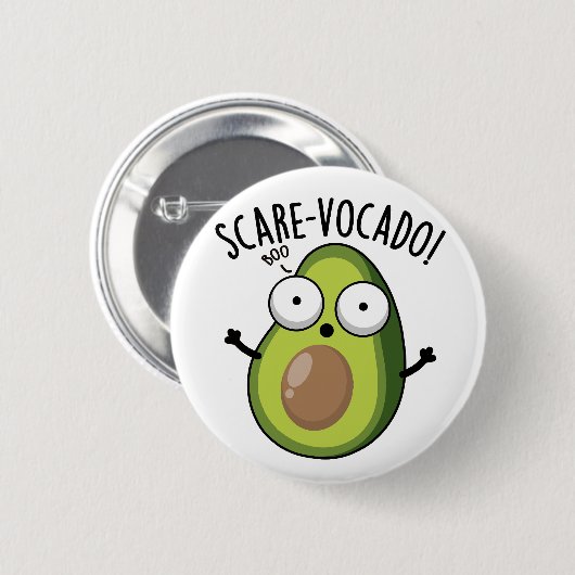 Scare-vocaco Funny Avocado Pun Ronde Button 5,7 Cm (Voorkant /achterkant)