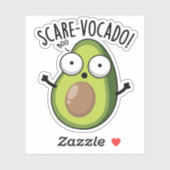 Scare-vocaco Funny Avocado Pun Sticker (Vel)