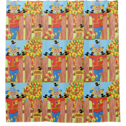 scarecrème fence scène i douchegordijn (Voorkant)