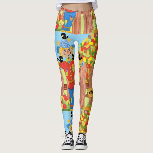 scarecrème fence scène i leggings (Voorkant)