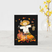 Scarecrow Autumn Hallo Herfst Pumpkin Thanksgiving Kaart (Gele Bloem)