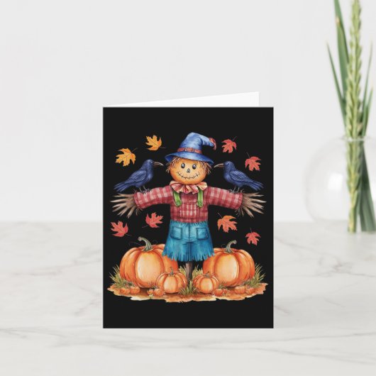 Scarecrow Autumn Hallo Herfst Pumpkin Thanksgiving Kaart (Voorkant)