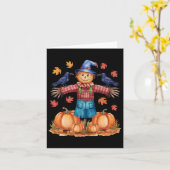 Scarecrow Autumn Hallo Herfst Pumpkin Thanksgiving Kaart (Gele Bloem)