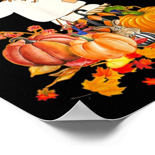 Scarecrow Autumn Hallo Herfst Pumpkin Thanksgiving Poster (Hoek)
