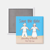 Scarecrow Couple Save the Date Wedding Magnets Magneet (Voorkant / Achterkant)
