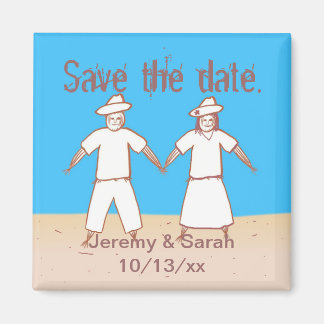 Scarecrow Couple Save the Date Wedding Magnets Magneet