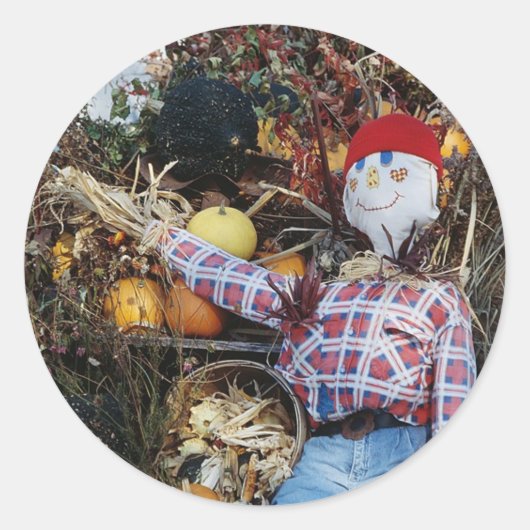 Scarecrow-decoratie Ronde Sticker (Voorkant)