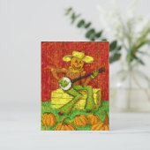 Scarecrow die het banjo-schilderij speelt briefkaart (Staand voorkant)