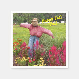 Scarecrow en herfst bloemen in Bok Tower Gardens F Servet