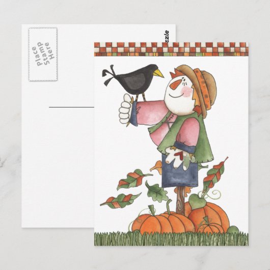 Scarecrow en kraai briefkaart (Voorkant / Achterkant)