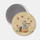 Scarecrow en zijn zwarte kat magneet (Voorkant / Achterkant)