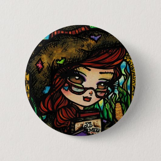 Scarecrow Fairytale Girl Fairy Fantasy Ronde Button 5,7 Cm (Voorkant)