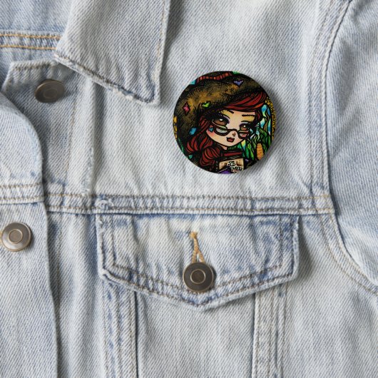 Scarecrow Fairytale Girl Fairy Fantasy Ronde Button 5,7 Cm (In situ)