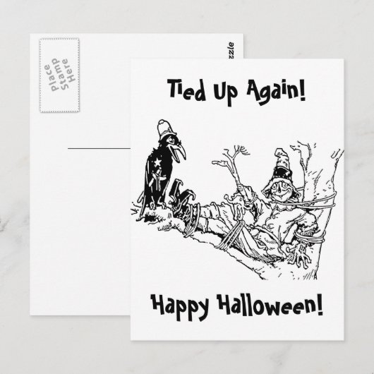 Scarecrow gebonden in de boom briefkaart (Voorkant / Achterkant)