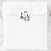 Scarecrow gebonden in de boom ronde sticker (Tas)