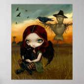 Scarecrow gothic fairy cat halloween Art Print (Voorkant)