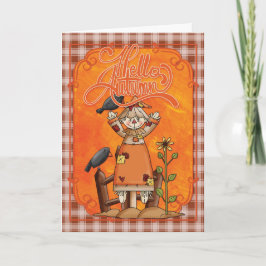 Scarecrow Hallo Autumn Wenskaart Kaart