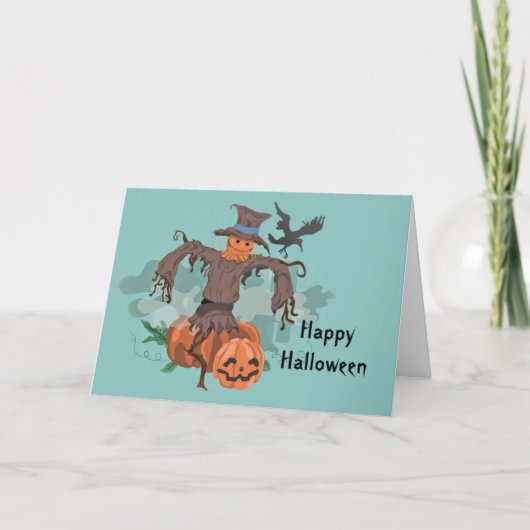 Scarecrow Halloween Kaart (Voorkant)