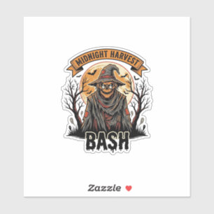 Scarecrow Halloween Shirt Vintage Gravure Feest  Sticker