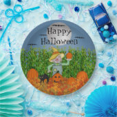 Scarecrow Happy Halloween Paper-Borden Papieren Bordje (Feest)
