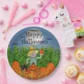 Scarecrow Happy Halloween Paper-Borden Papieren Bordje (Feest)