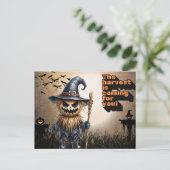 Scarecrow Harvest Hunter Halloween Briefkaart (Staand voorkant)