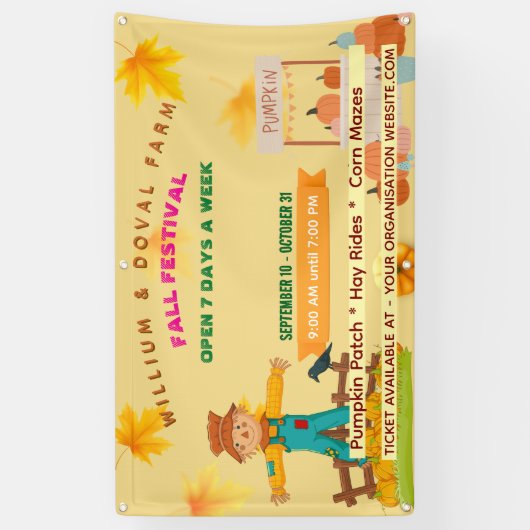 Scarecrow Herfst Festival Harvest Market Banner (Verticaal)