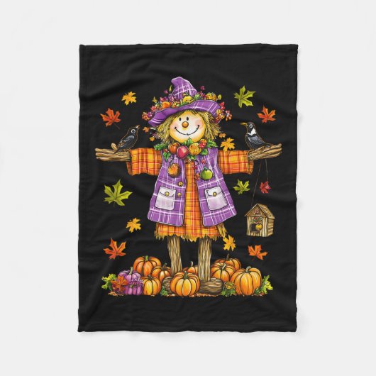 Scarecrow Herfst Herfst Seizoen Pompoen Thanksgivi Fleece Deken (Voorkant)