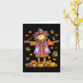 Scarecrow Herfst Herfst Seizoen Pompoen Thanksgivi Kaart (Gele Bloem)