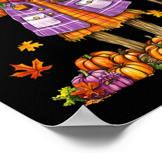 Scarecrow Herfst Herfst Seizoen Pompoen Thanksgivi Poster (Hoek)