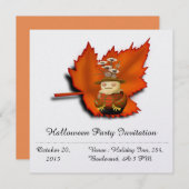 Scarecrow Herfst Maple Foliage Party Invitation Kaart (Voorkant / Achterkant)